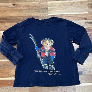 Polo Bear by Ralph Lauren Long Sleeve T Shirt Ski Bear Boys 2T 2 Preppy Toddler
